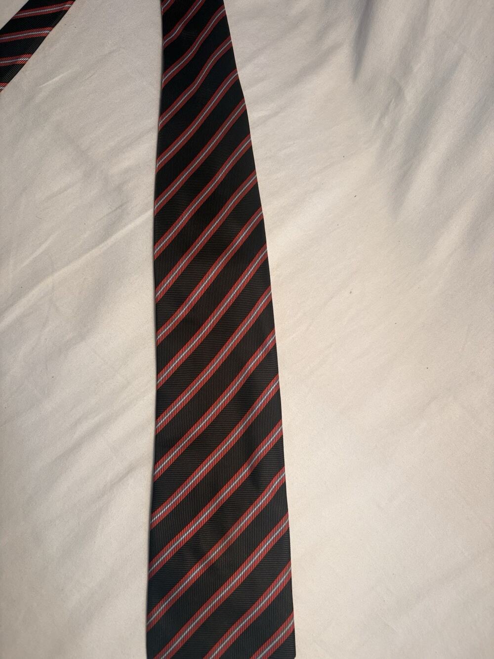 Paul Smith London Tie Striped Red Blue White 100% Silk